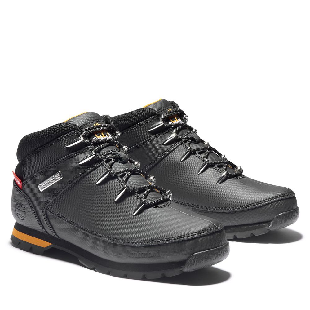 Botas de Montaña Timberland Argentina Hombre - Euro Sprint Mid - Negras - NVEDAM-596